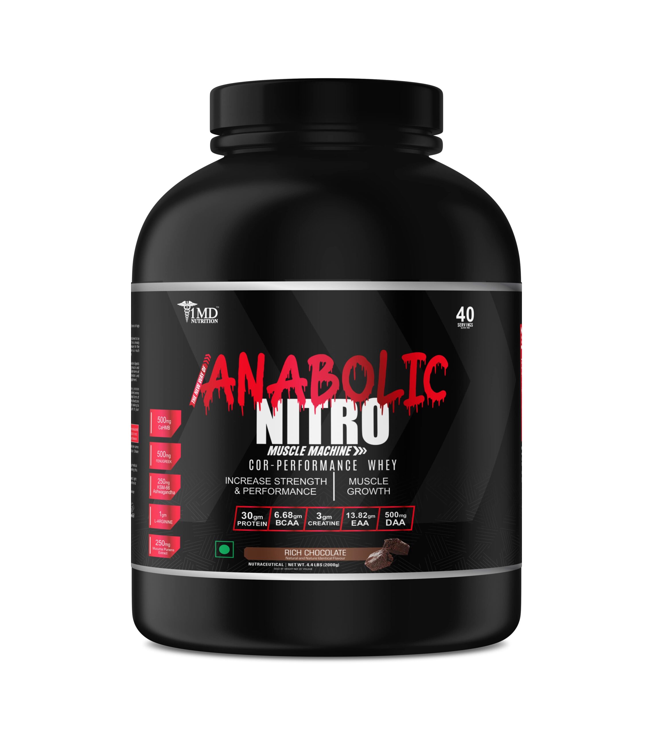 1MD Anabolic Nitro 4.4Lb |Whey Protein 