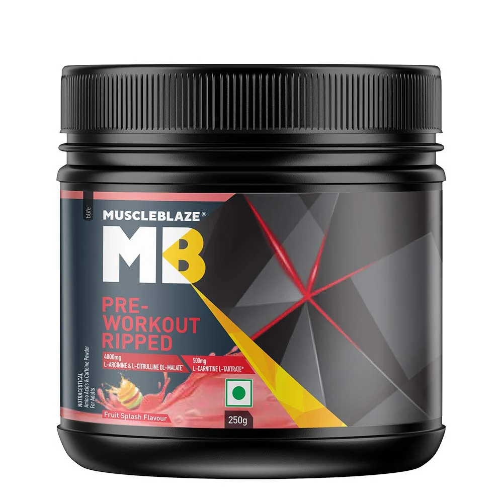 MuscleBlaze Pre-Workout Ripped 250gm |Preworkout