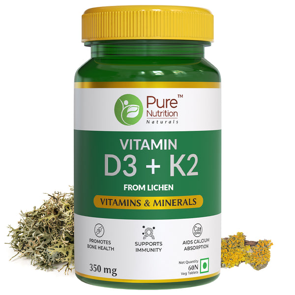 Pure Nutrition Vitamin D3 + K2 60 Veg Tabs