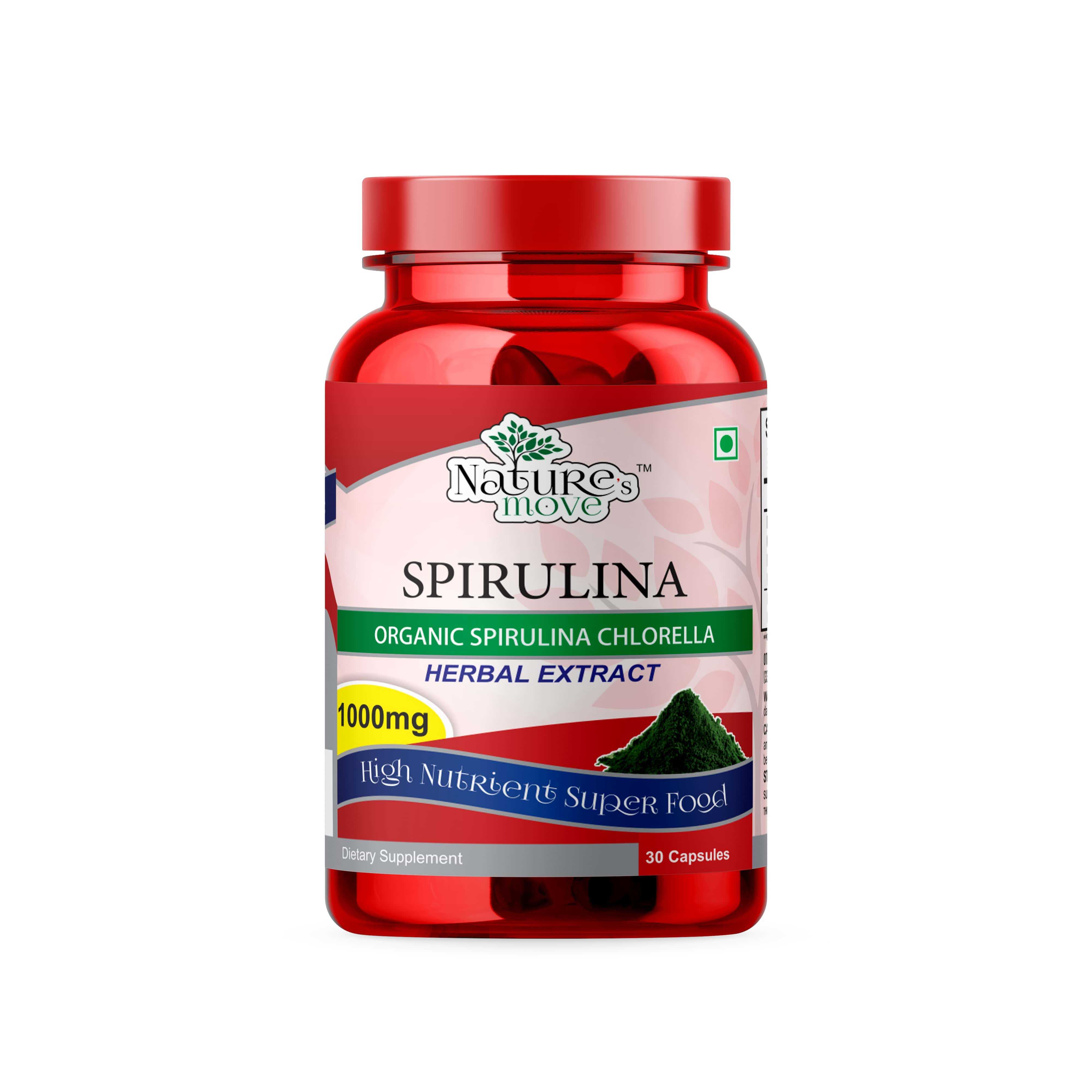 Natures Move Spirulina 1000mg 30 Capsules