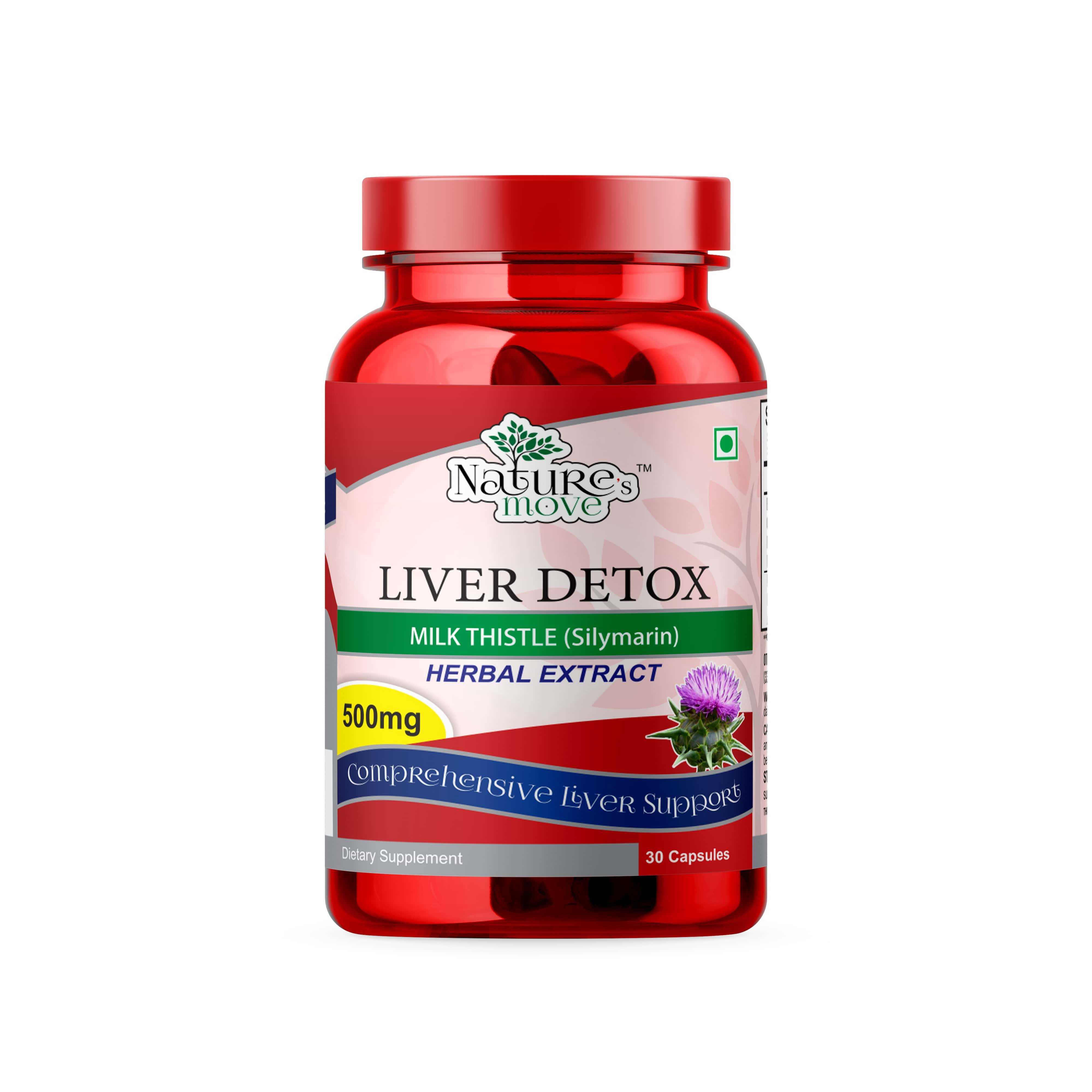 Natures Move Liver Detox | Artichoke Extract 500mg 30 Capsules
