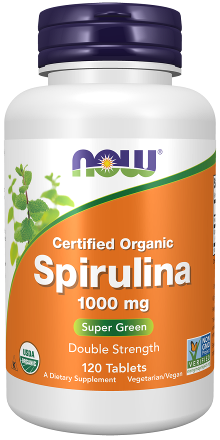 NOW SPIRULINA 1000 mg ORG 120 TABS -2715