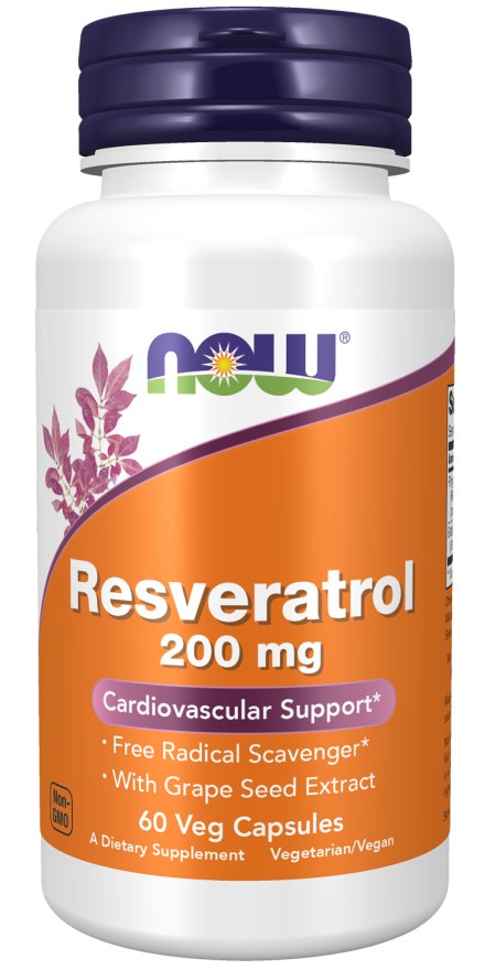 NOW RESVERATROL 200mg 60 VCAPS -3353
