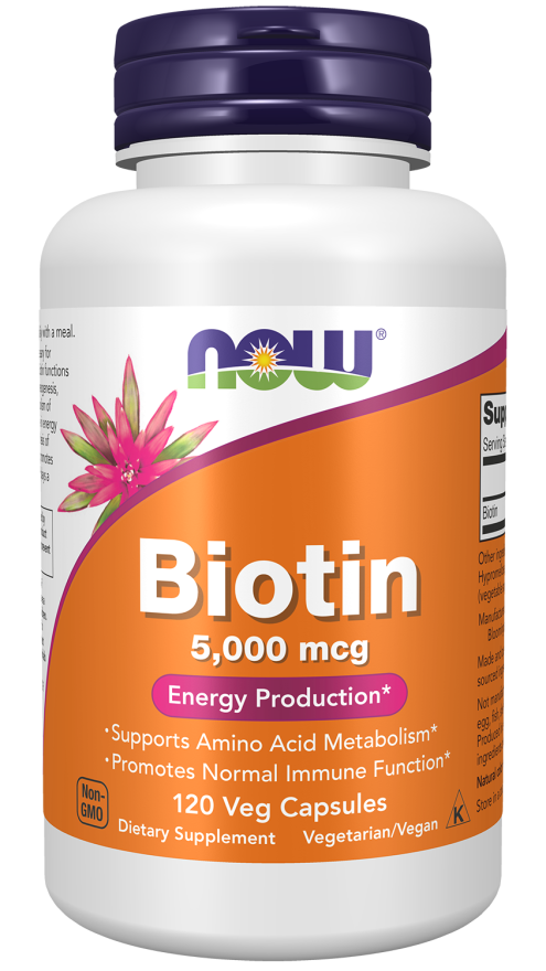 NOW BIOTIN 5000mcg  120 VCAPS-474