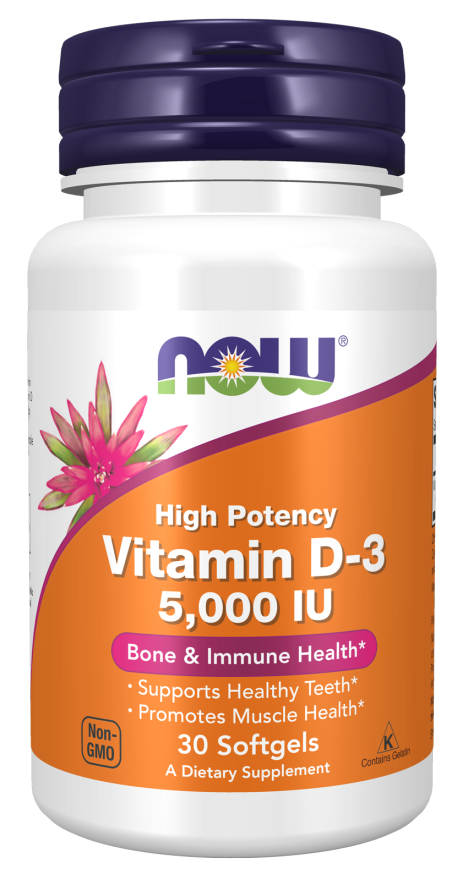 NOW VITAMIN D-3 5,000 IU  30 SGELS-374
