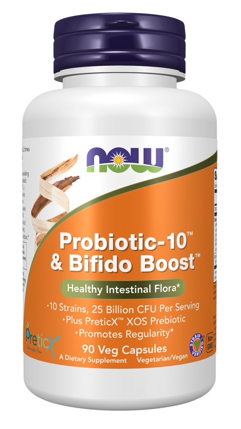 NOW PROBIOTIC-10 + BIFIDO BOOST  90 VCAPS-2924