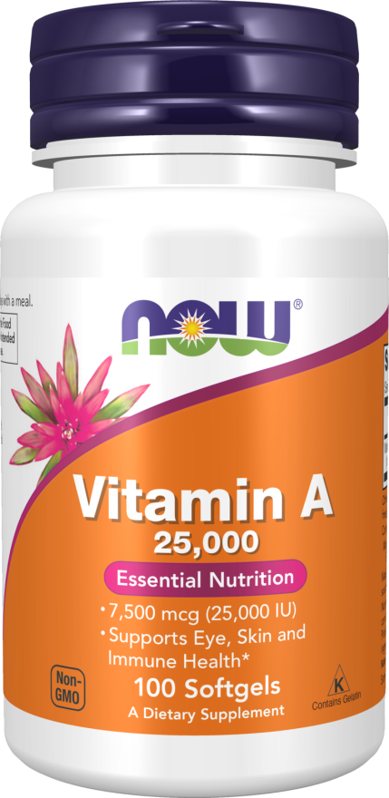 NOW VITAMIN A 25000 IU  100 SGELS-340