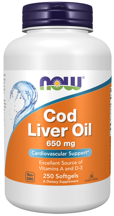 NOW COD LIVER OIL 650MG  250 SGELS-1742